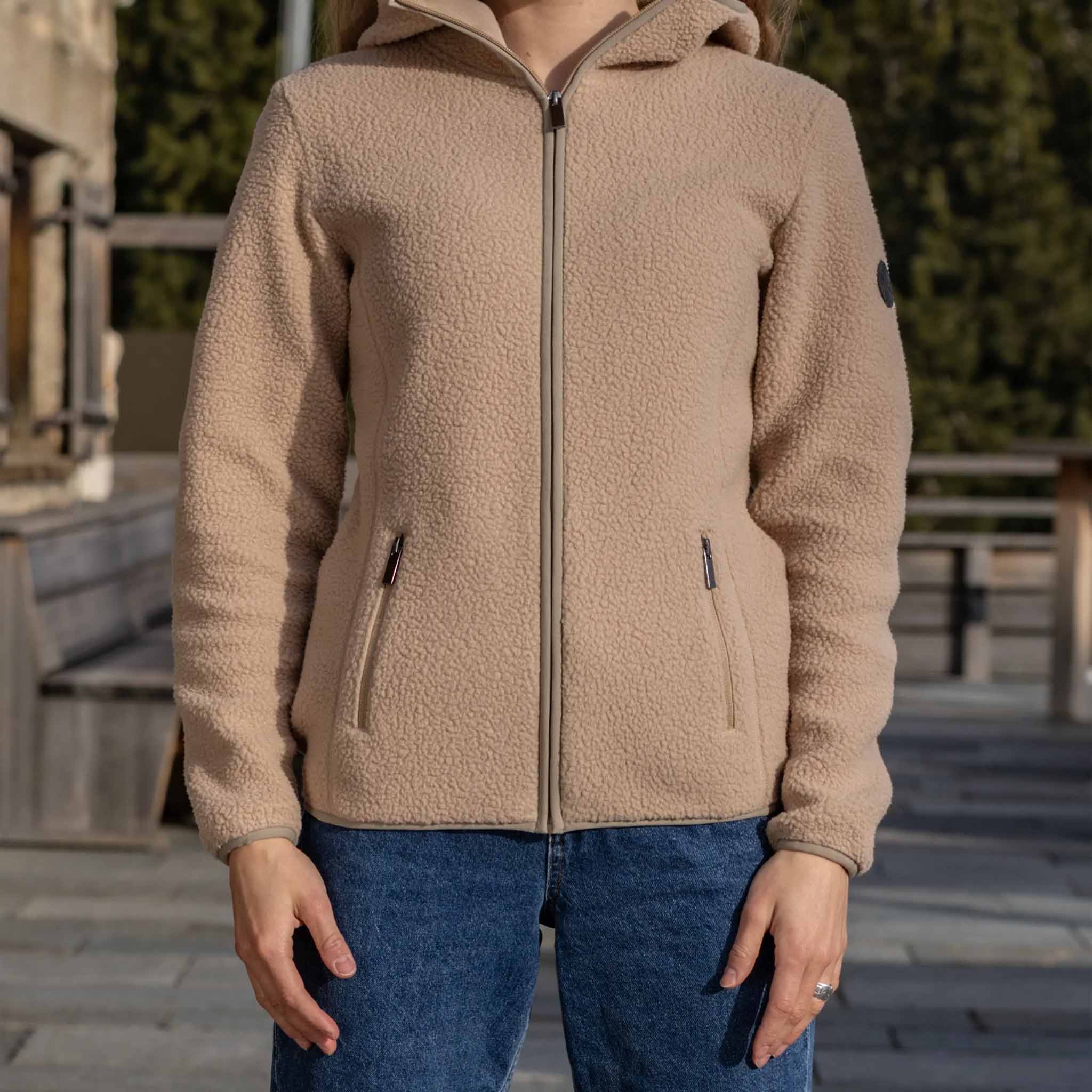 Frauen Jacke Sherpa Bee oxford tan