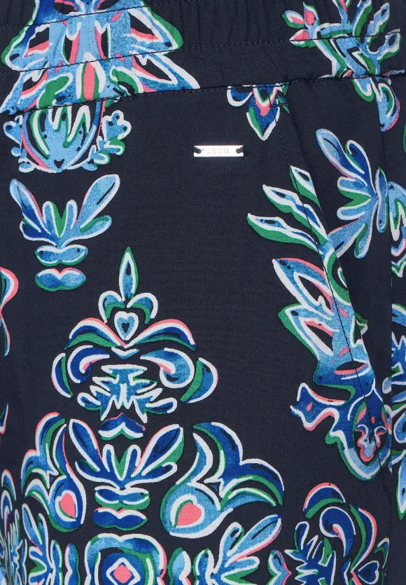 Casual Fit Hose mit Print - deep blue