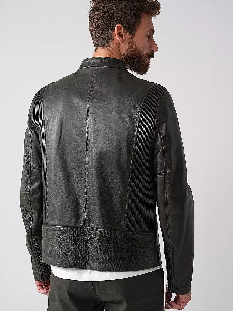 BELSTAFF Lederjacke LEGACY PEARSON dunkelgrün