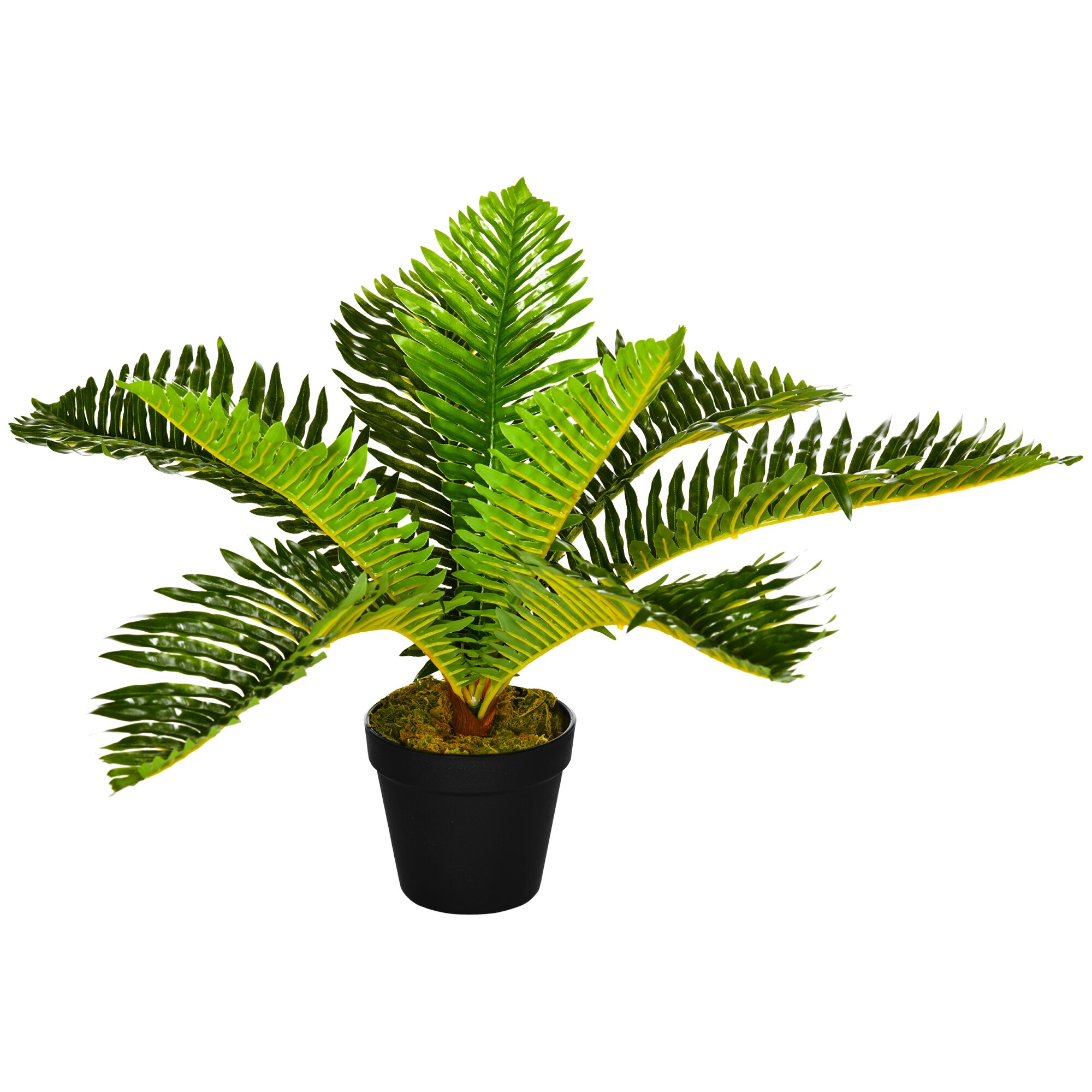 HOMCOM Künstliche Pflanze mit Übertopf grün 12,5L x 12,5B x 50H cm