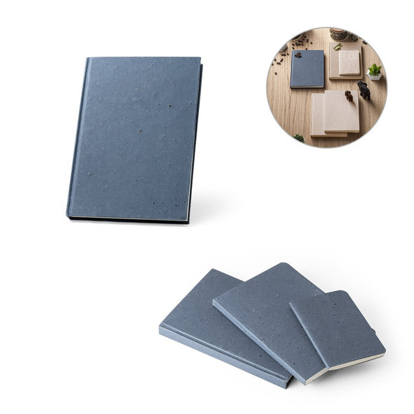 hi!dea 93295 - Bloc-notes A5 avec couverture rigide fabriquée à partir de déchets de coques de café (65%)