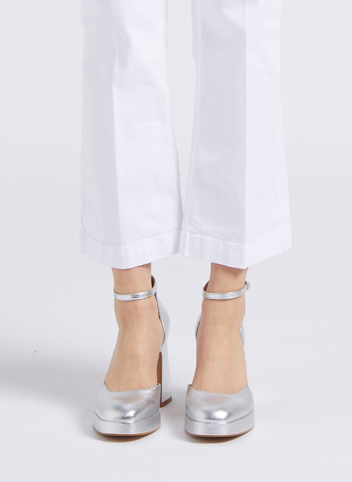 NELLA - Sandales hautes en cuir | Argent