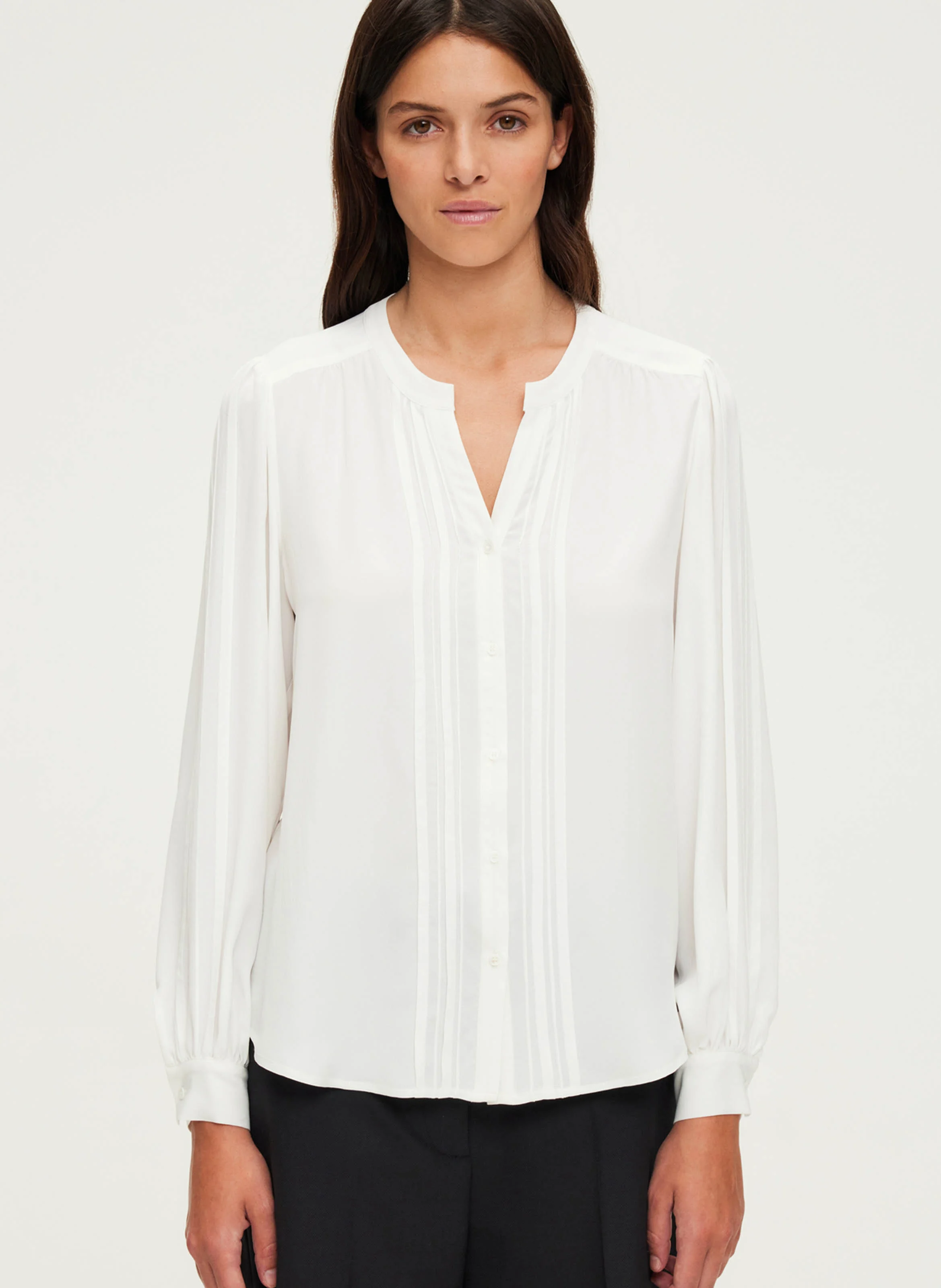 BELLA - Chemise fluide à plis| Beige