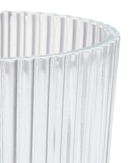 porte-bougie M verre nervuré transparent