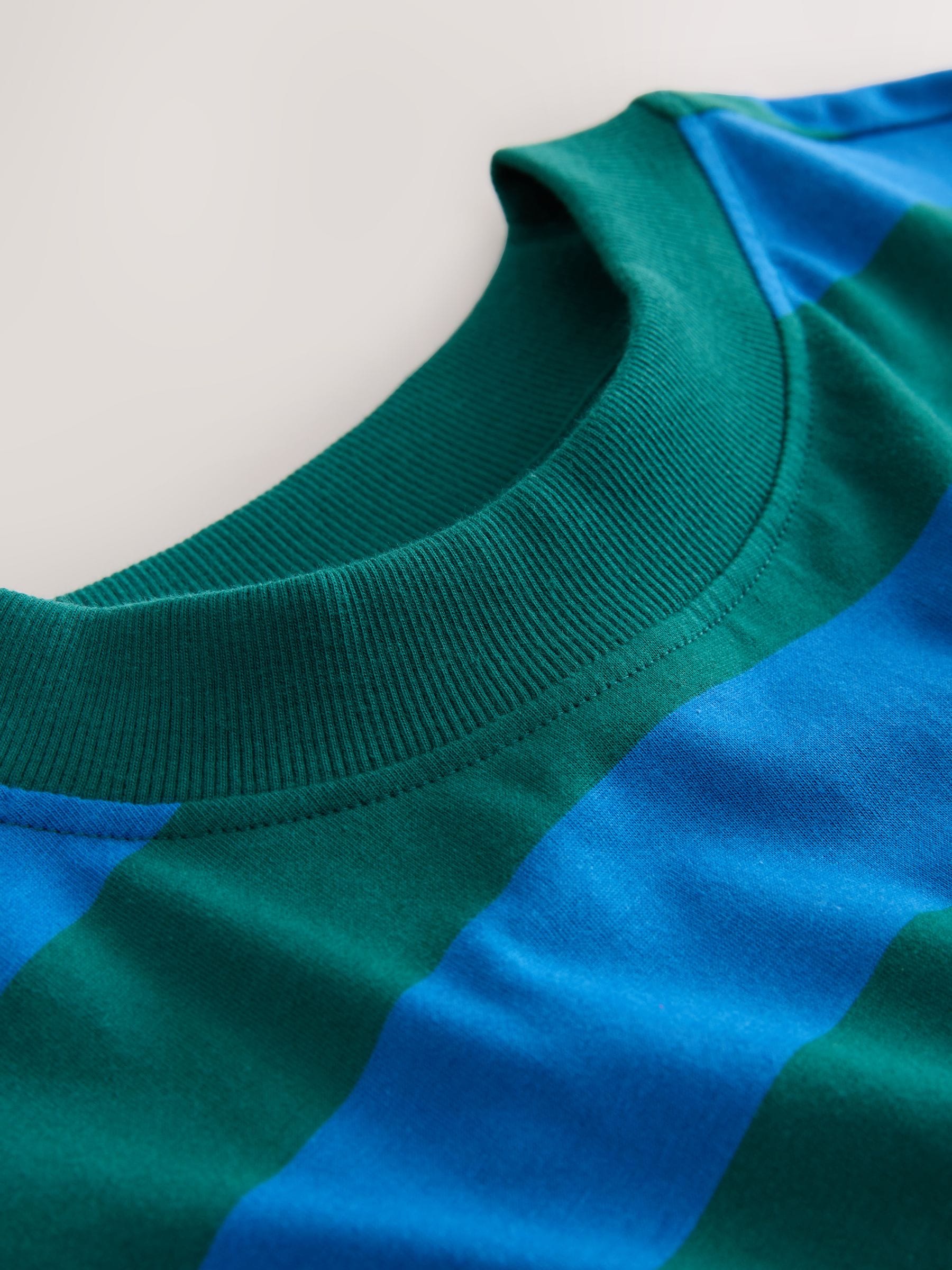 Groen/blauwe print - Gestreept T-shirt met lange mouwen en ronde hals