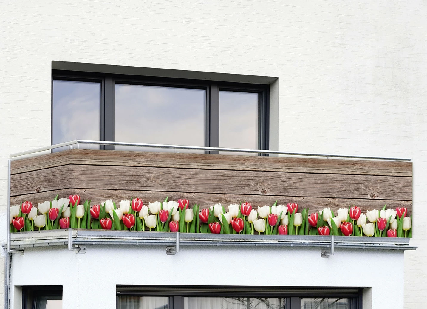 Einseitig bedruckter Balkon-Sichtschutz inkl. Befestigungsmaterial