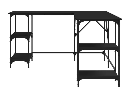 Bureau noir 139x139x75 cm bois d'ingénierie