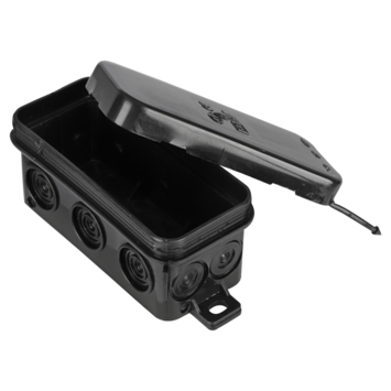 Kabeldoos met Doorsteektules Spatwaterdicht IP54 Zwart