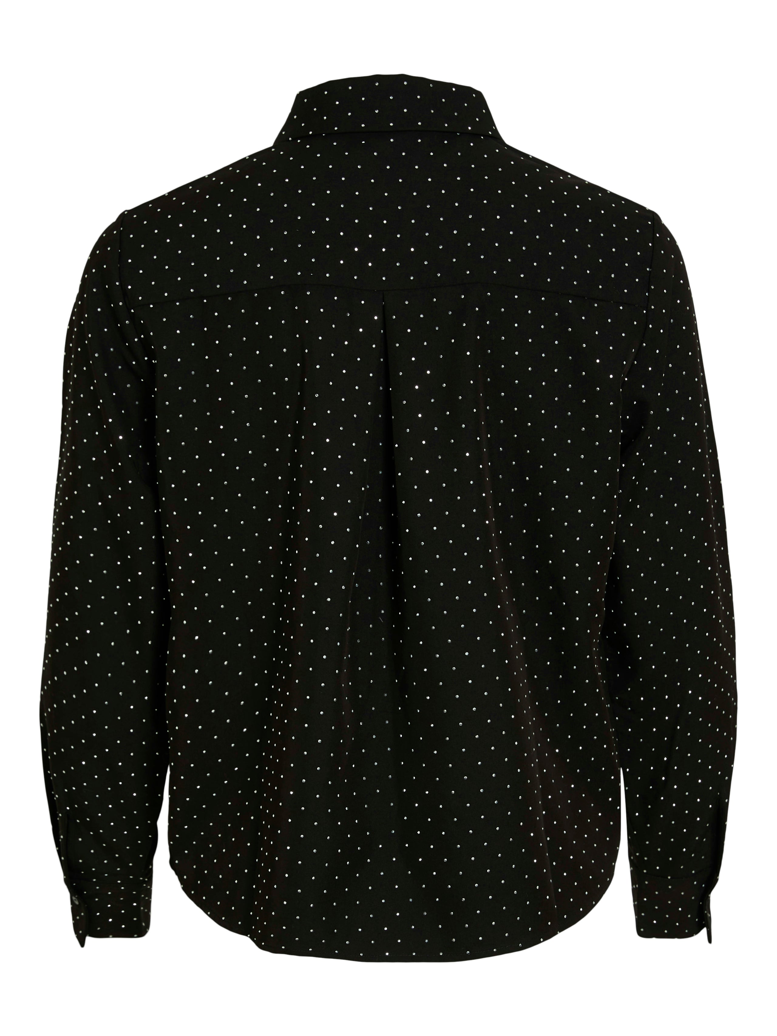 Vila  Visimiletta O-Neck LS skjorte - Black Beauty