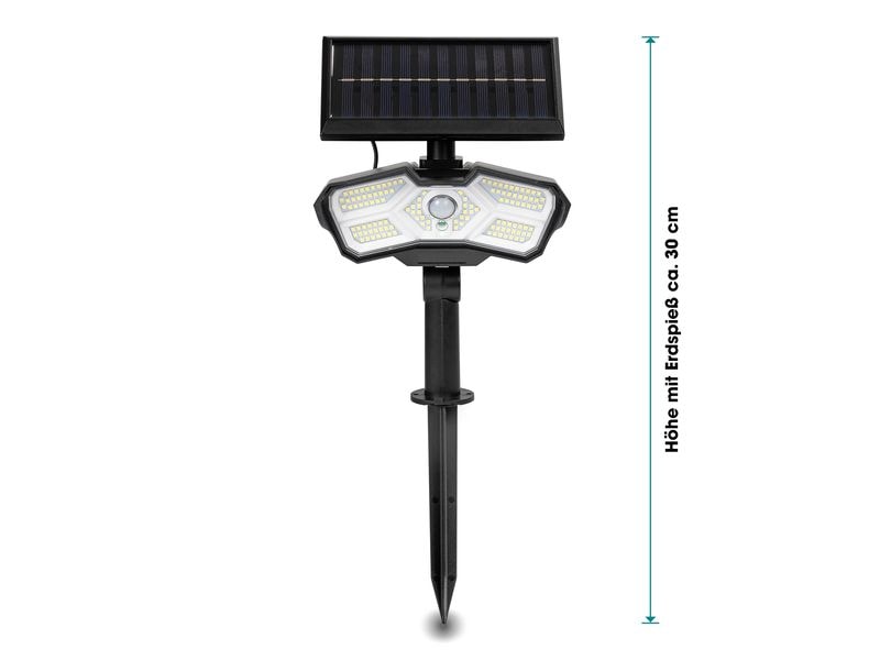 MAXXmee Solarstrahler 3.7 V Weiss Solarleuchte für Boden- oder Wandmontage