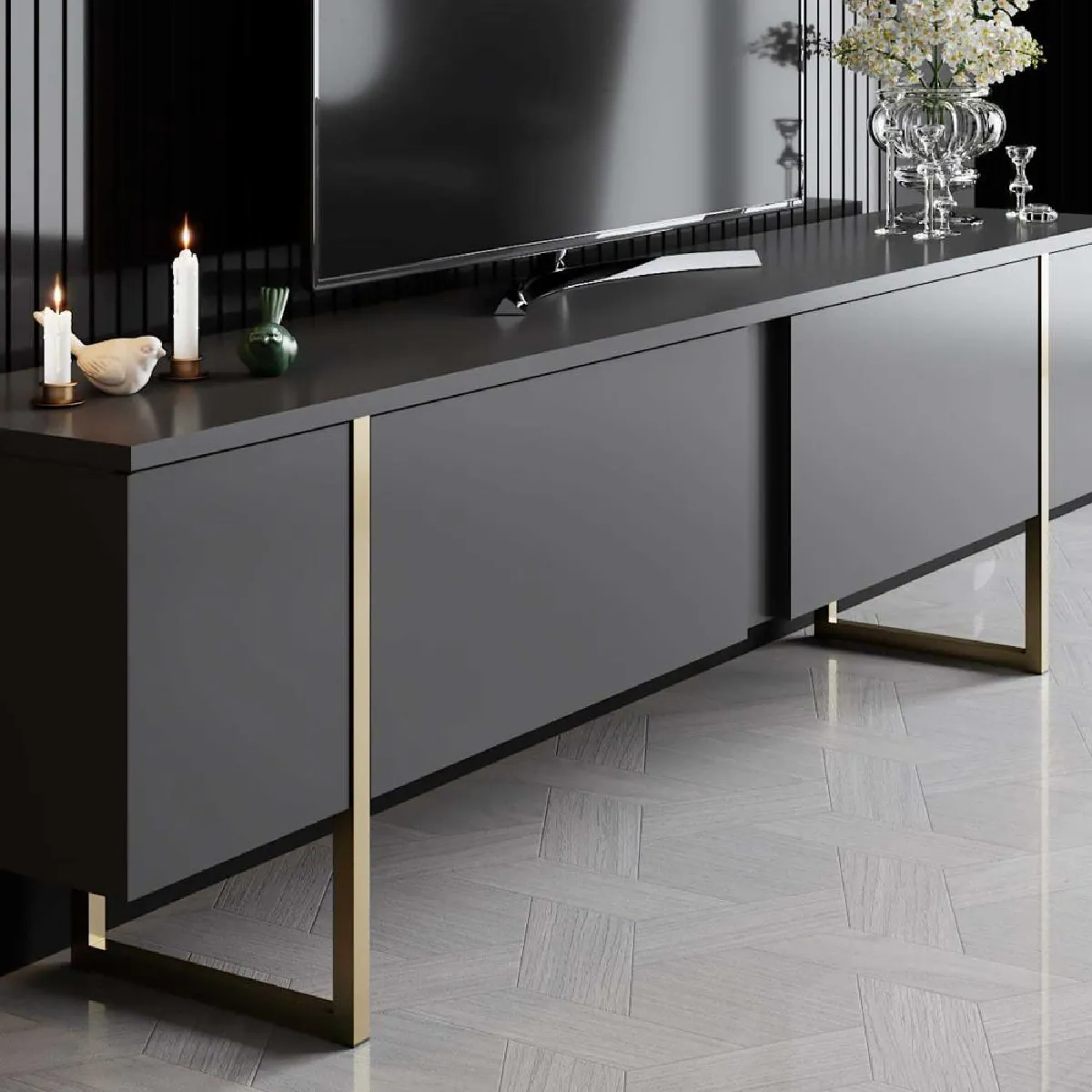 Hanah Home Luxe anthracite + doré