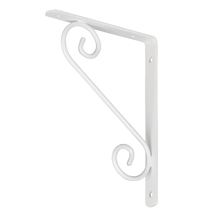 Équerre arabesque en acier blanc Form Antik H. 20 x P. 15 cm
