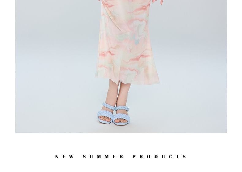 rongira - Set: Halter Tie Dye Flower Accent Bikini Top + Broekje + Bedekkende Rok