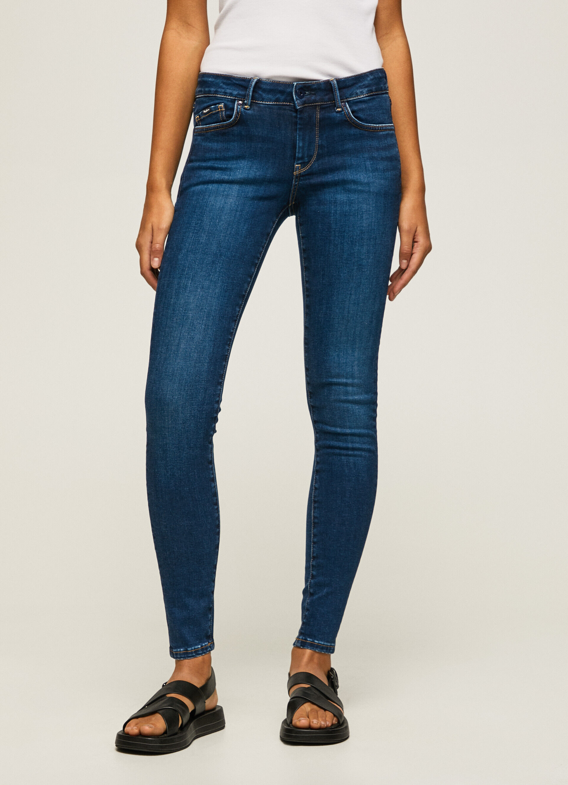 Calça jeans skinny pixie de comprimento médio - jeans
