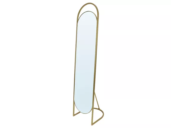 Miroir sur pied psyché en métal - L. 41 x H. 171 cm - Doré - ZINEB