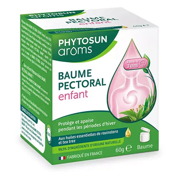 Bálsamo para o peito infantil Phytosun Arôms com óleos essenciais 60g
