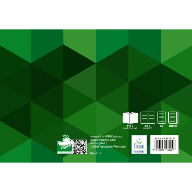 Notenheft A5 - Lineatur 14 - 8 Blatt - Querformat