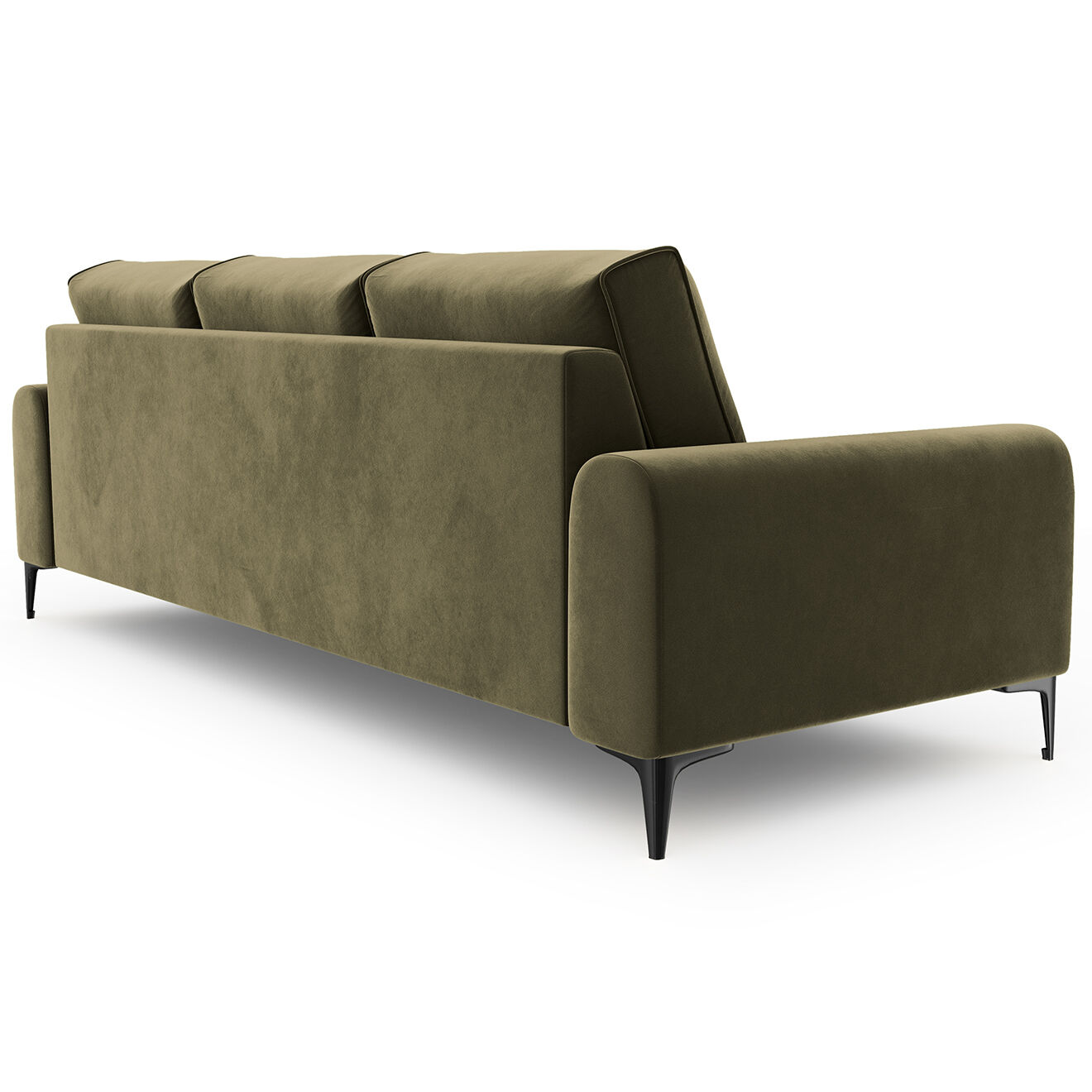 Mazzini Sofas Canapé Velours 3 places Madara vert - 222x102x90 cm