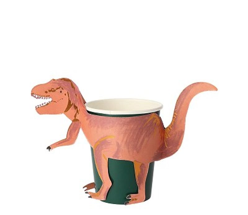 Meri Meri Pappkopper, Dinosaur, 8 stk.