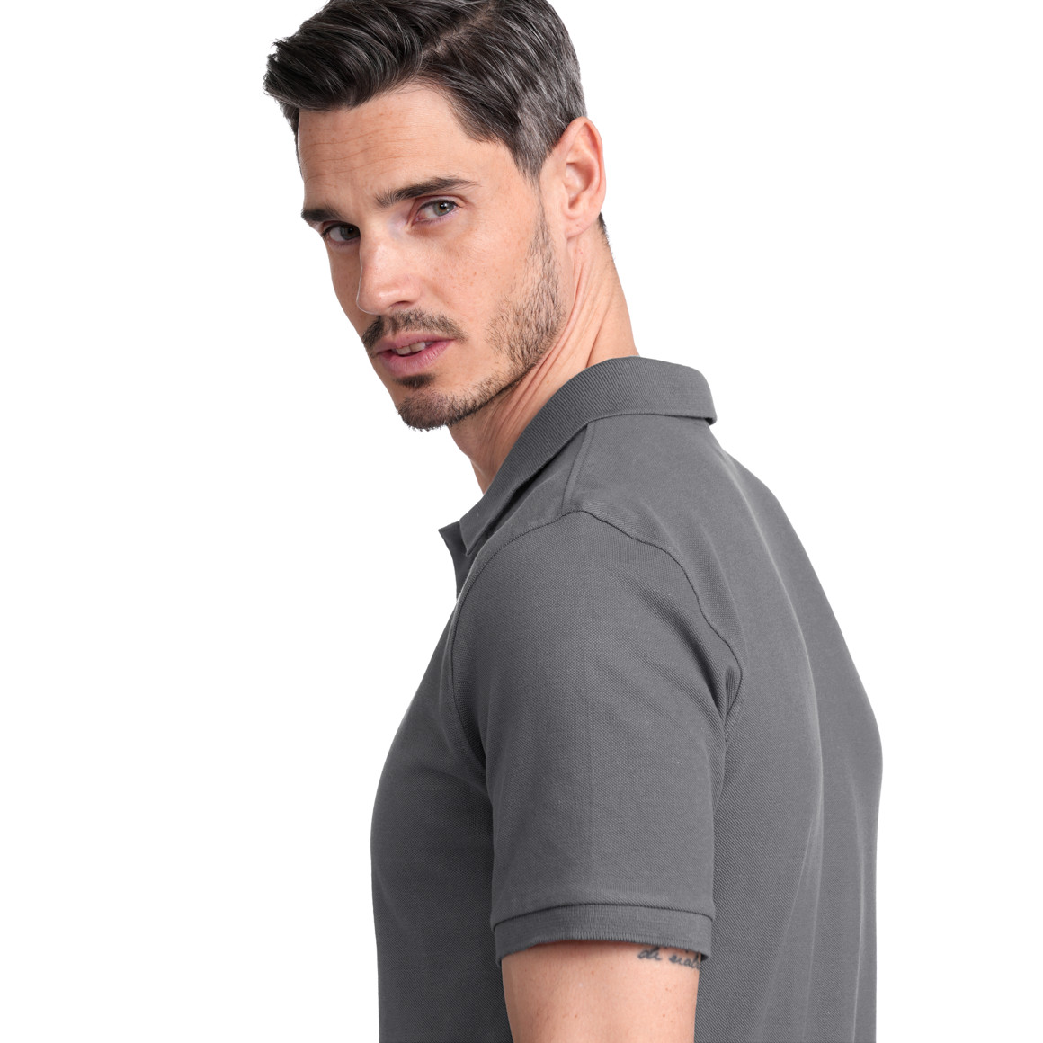 VanVaan Herren Poloshirt in Piqué-Qualität dunkelgrau