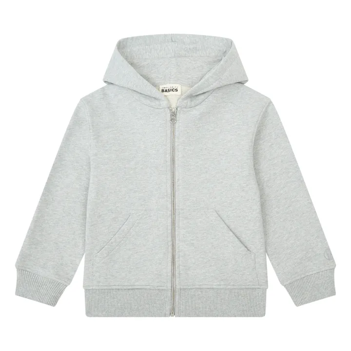 SMALLABLE BASICS Hoodie Garçon Zippé Coton Bio | Gris chiné