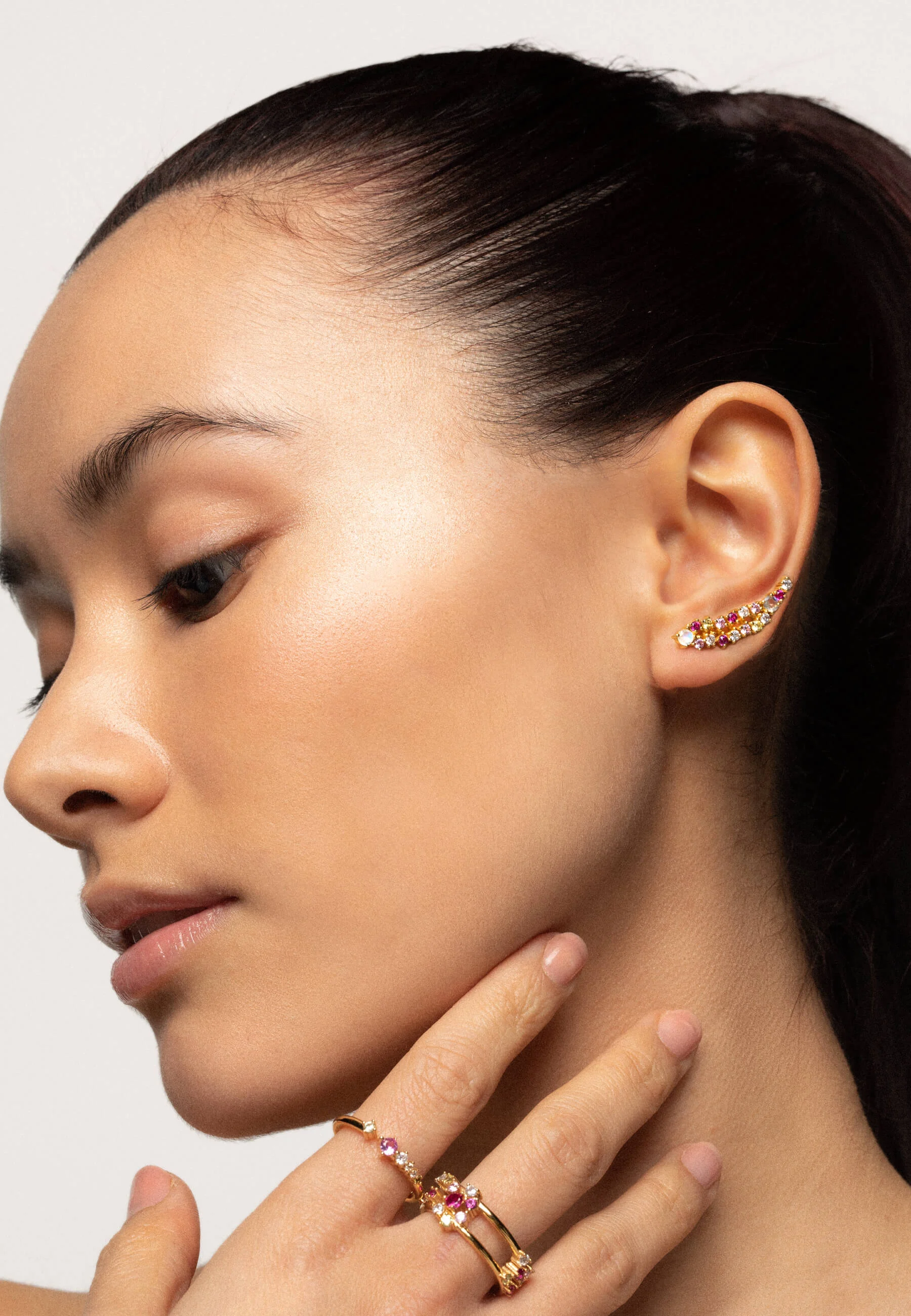 SAUVAGE - Les boucles d'oreilles grimpantes | Rose