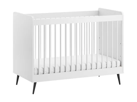 Chambre complète lit bébé 60x120 commode à langer et armoire 2 portes Blanca Blanc