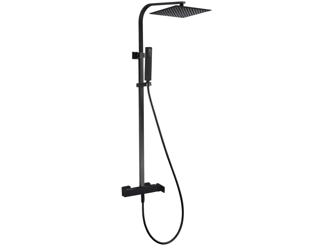 Kiara colonne de douche noire avec mitigeur mécanique - Essebagno