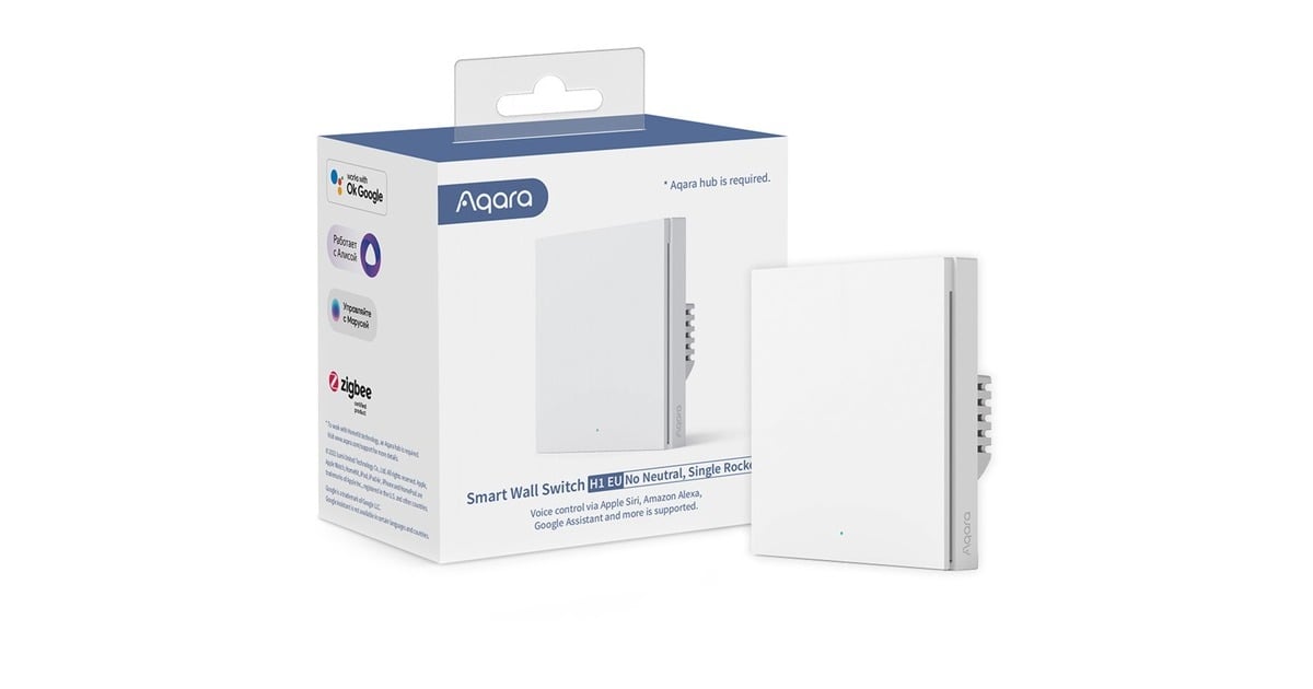 AqaraSmart Wall Switch - Single rocker (Without Neutral) knop  (Wit)