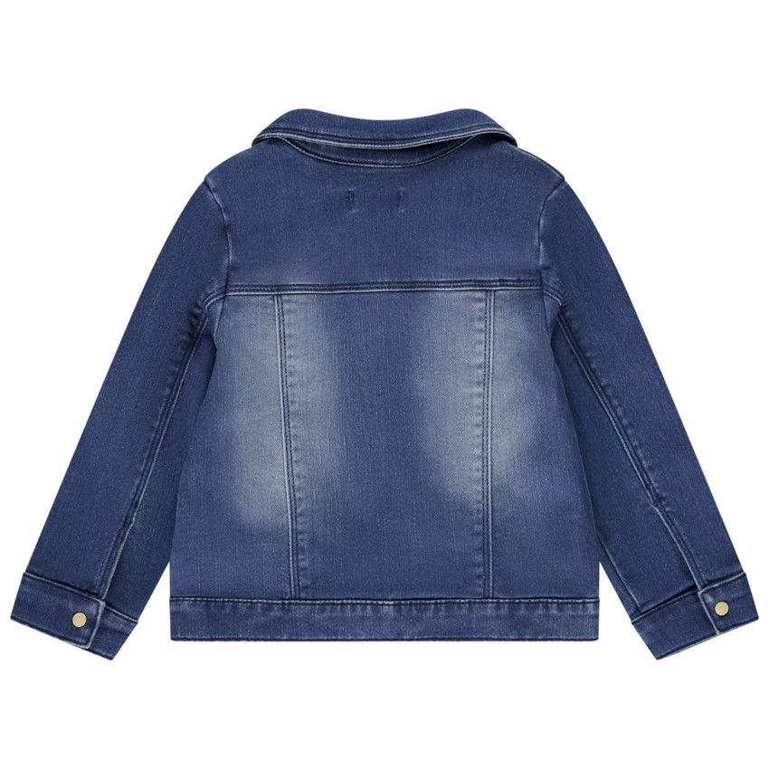 Veste en jean effet délavé pour bébé fille - Bleu moyen