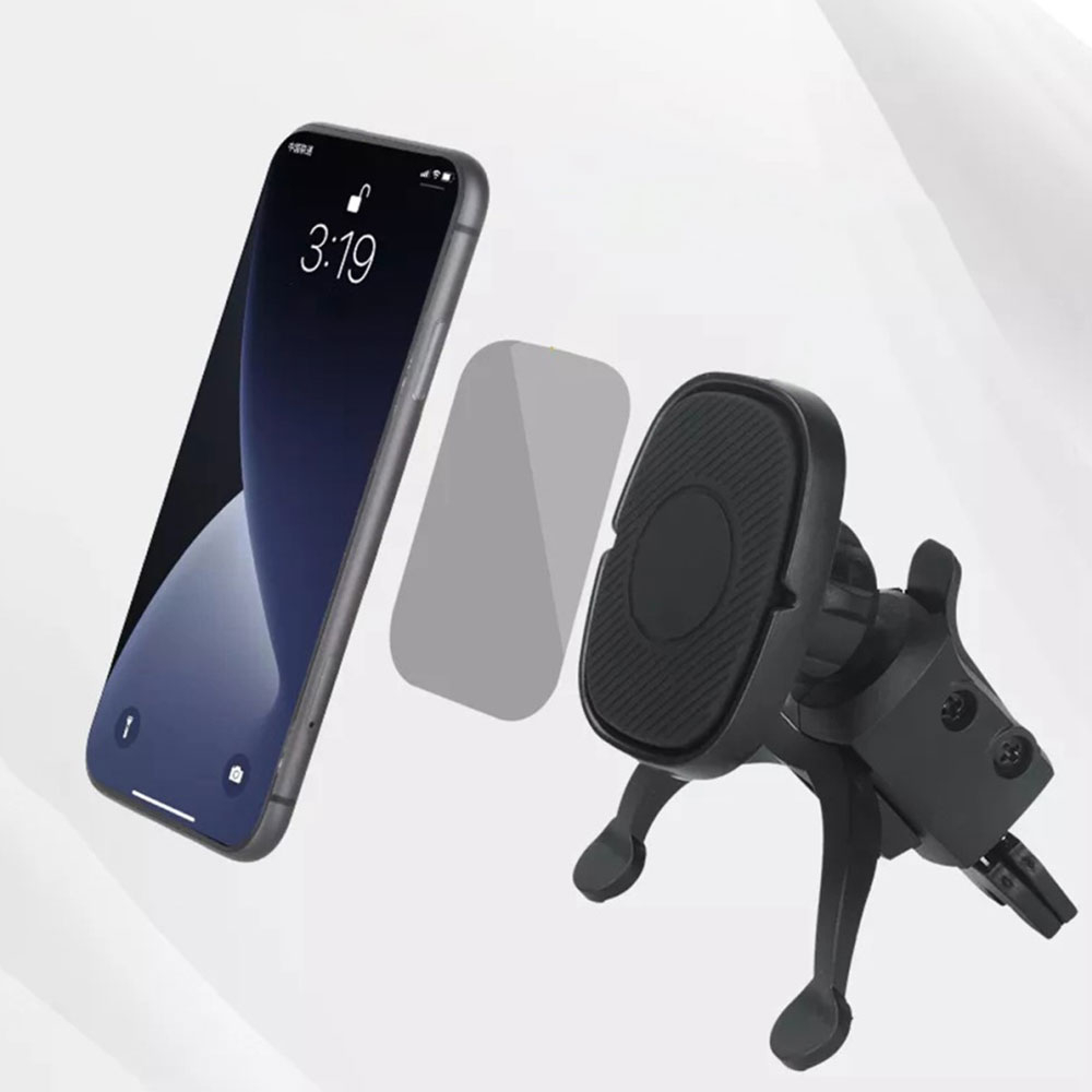 Magnetische 360° Grad Smartphone Halterung Auto KFZ für Air Frame Lüftungsgitter - Schwarz