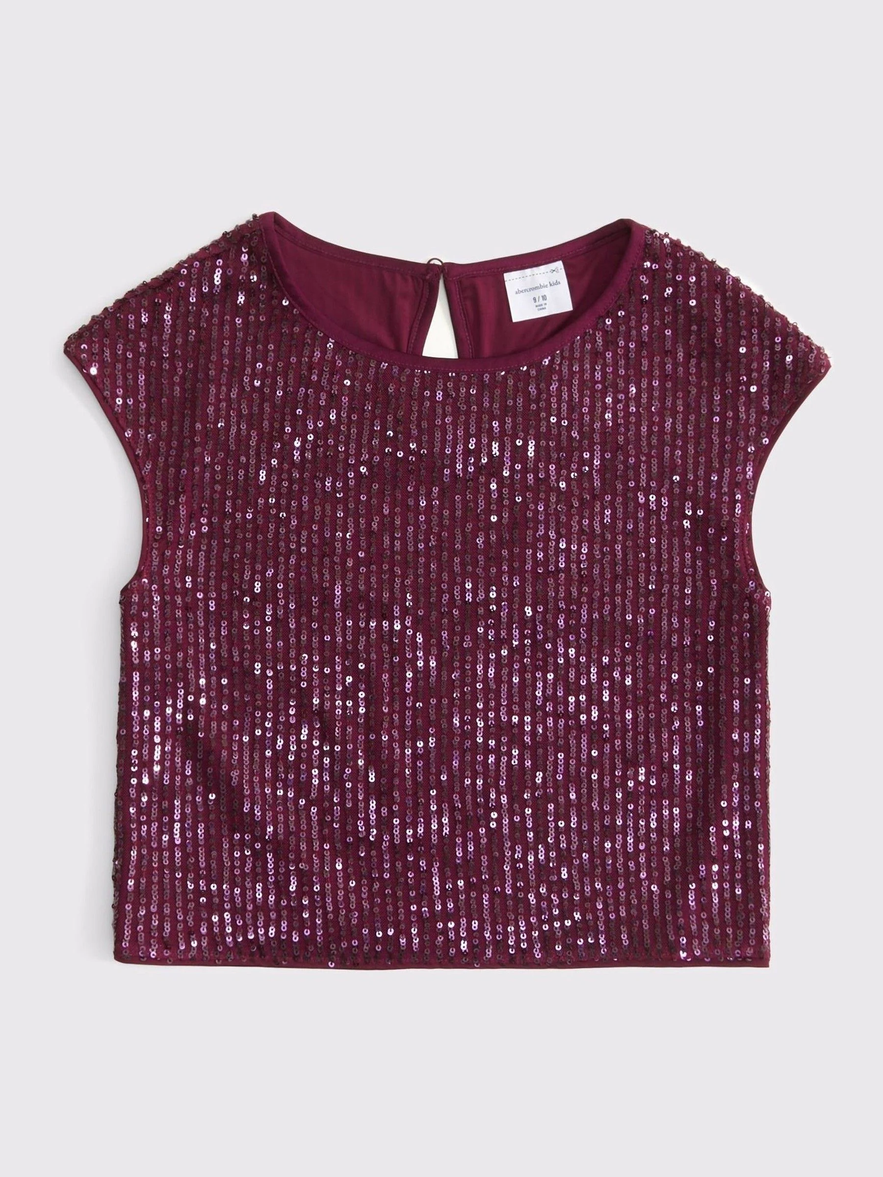 Abercrombie & Fitch Mouwloze cropped top met rode lovertjes voor speciale gelegenheden