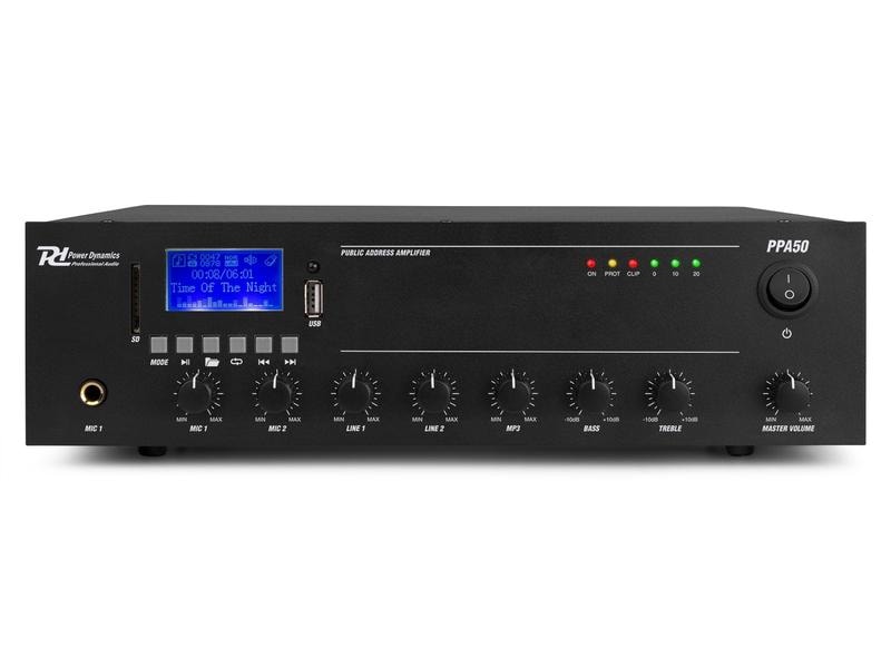 Power Dynamics Verstärker Pro PPA50 Verstärker mit Bluetooth, SD, USB und MP3