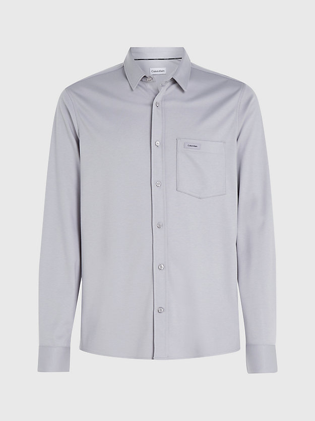 Camisa de malha de algodão de corte justo
