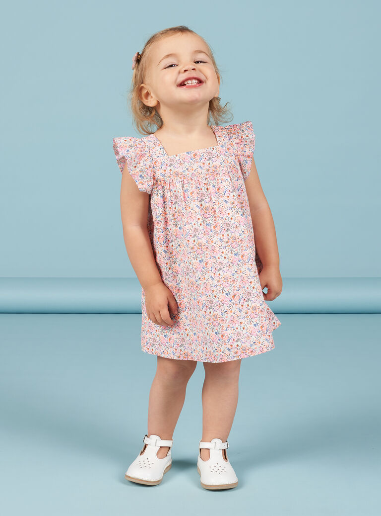 Robe en voile de coton imprimé fleuri bébé fille