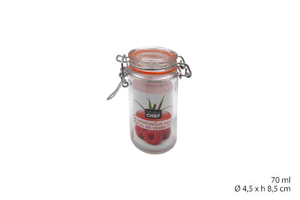 BOCAL HERMETIQUE CLIP METAL 70ML