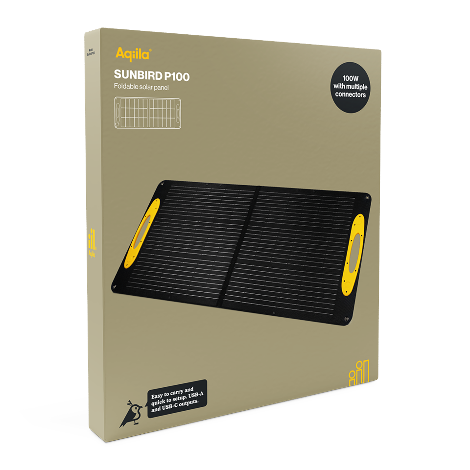 Aqiila - Sunbird P100 - Foldbart solpanel, 100W