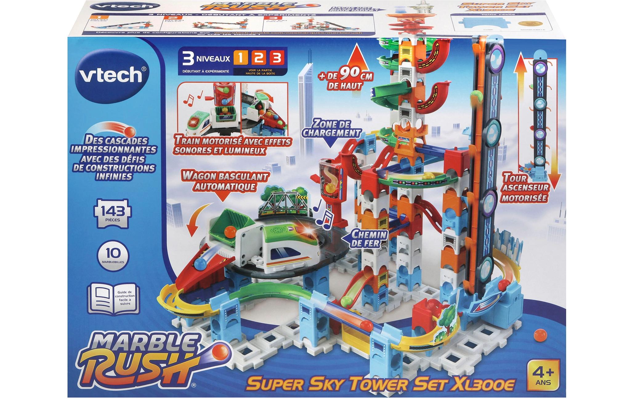 Kugelbahn Marble Rush Super Sky Tower Set XL300E -FR-Interaktive Murmelbahn