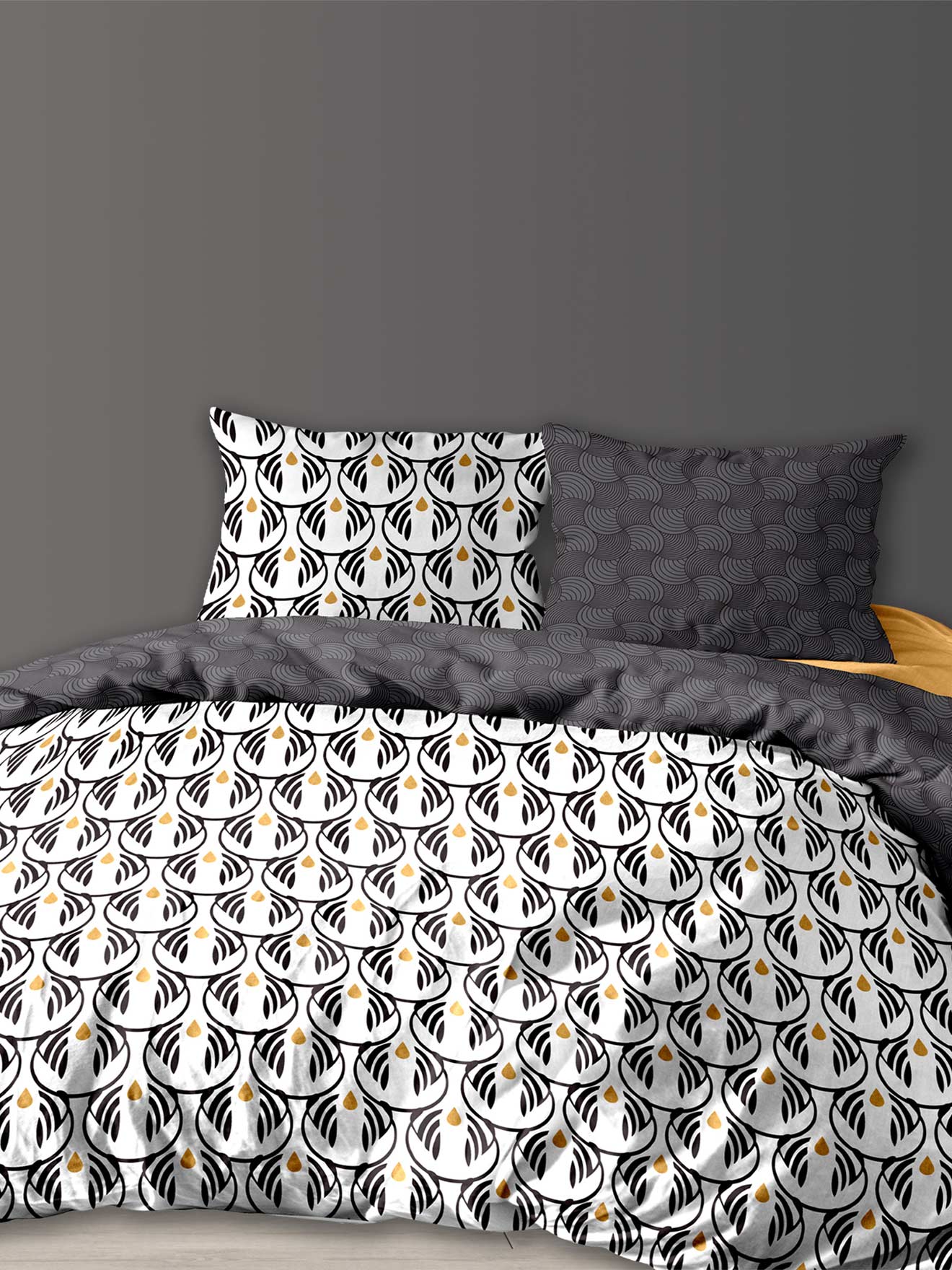 Parure housse de couette Charleston noir