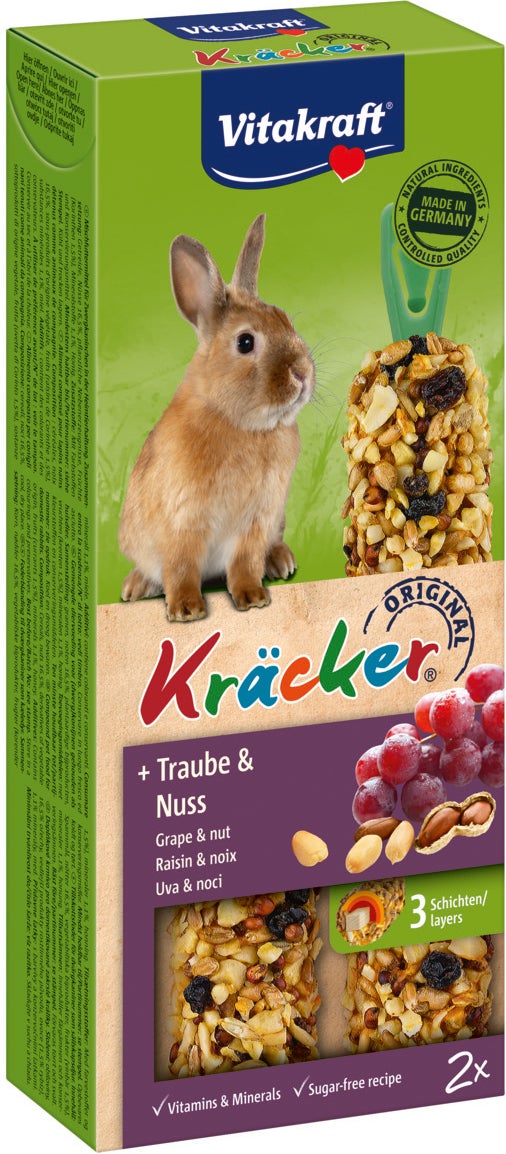 Vitakraft konijnensnack Kräcker druif en noot 2 stuks