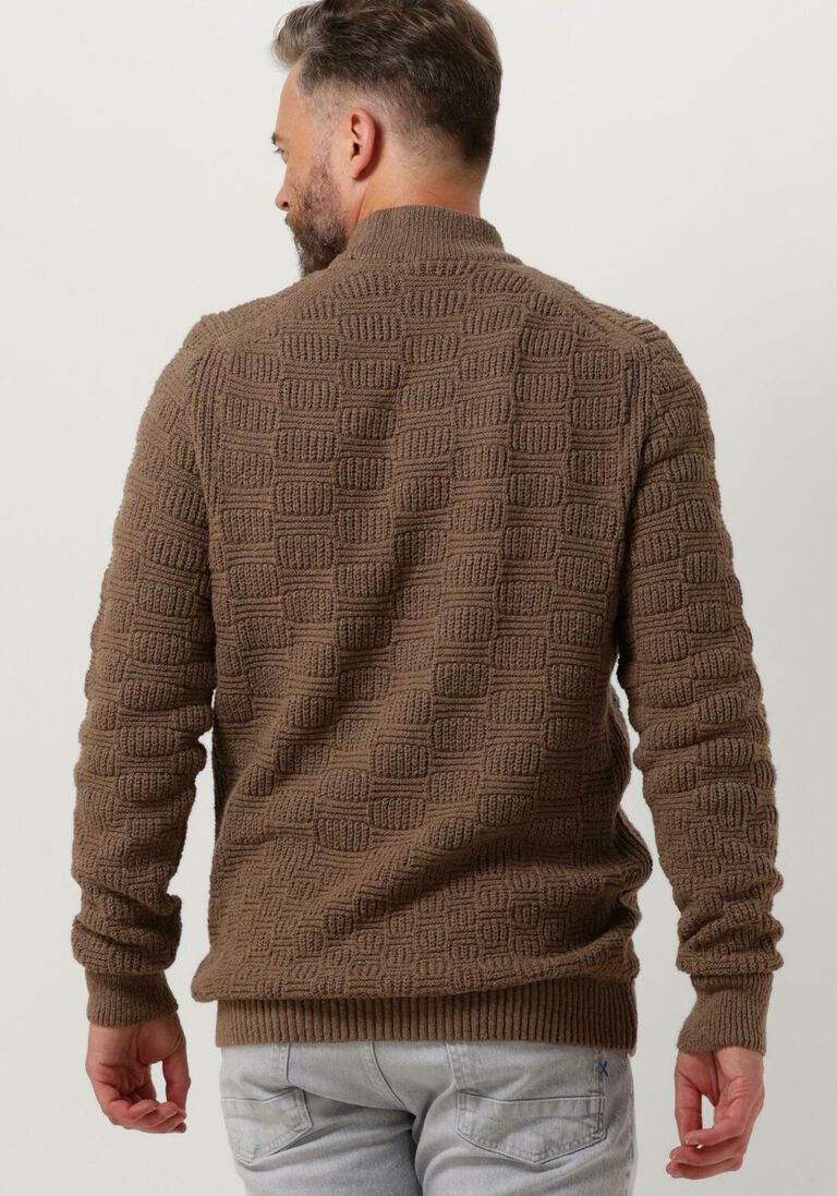 CAST IRON bruine cast iron coltrui mock neck cotton soft boucle turtle