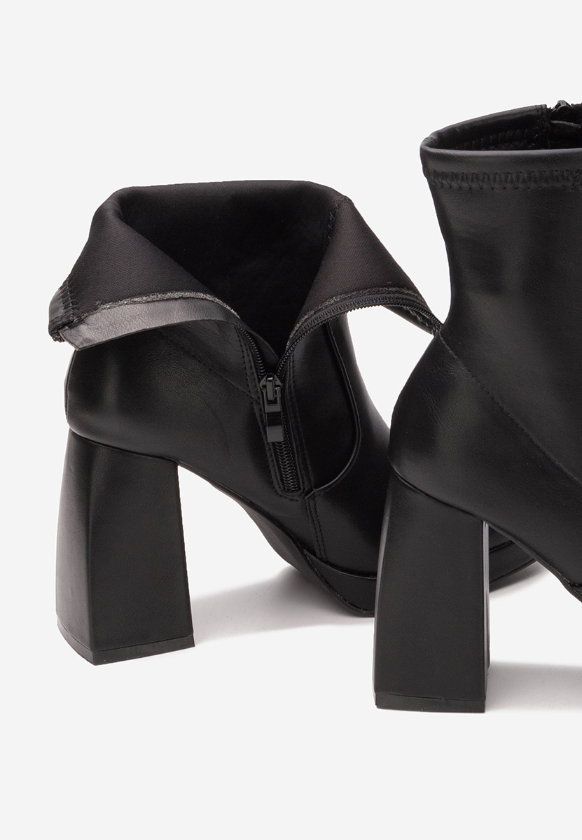 Bottines à gros talon noires Paloma