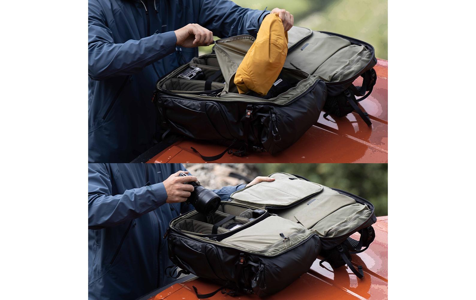 Fotorucksack OnePro Flex + Camera Insert M 40 L, Space Black<br>Stylischer Kamerarucksack