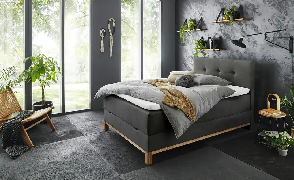 Boxspringbett Catania Anthrazit 120 cm