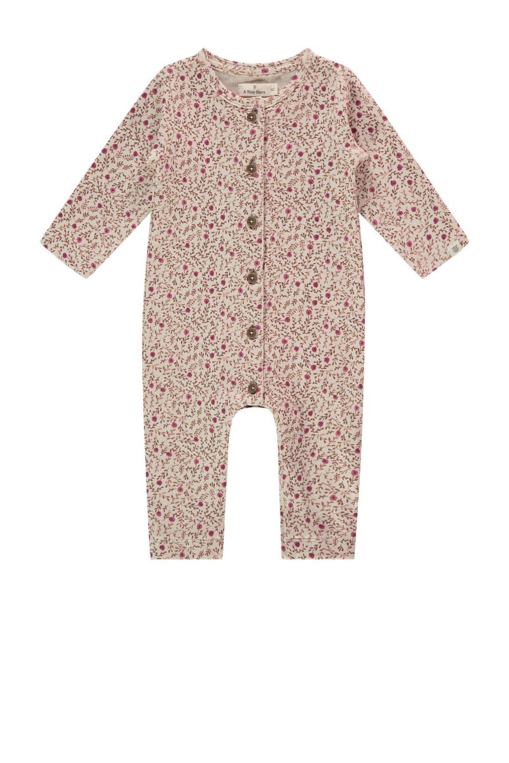 A Tiny Story baby boxpak met all over print beige/roze