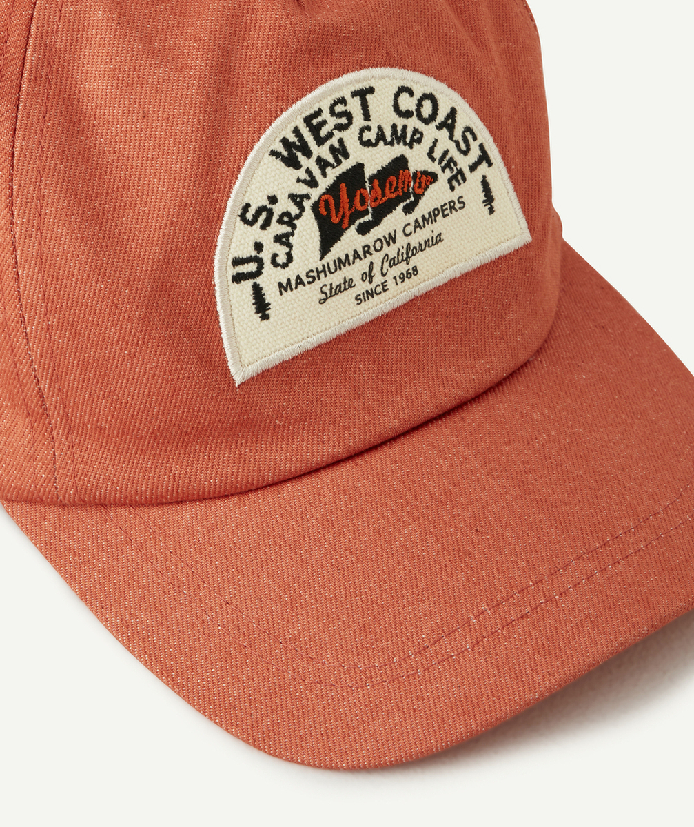 CASQUETTE GARÇON ORANGE AVEC PATCH BRODÉ