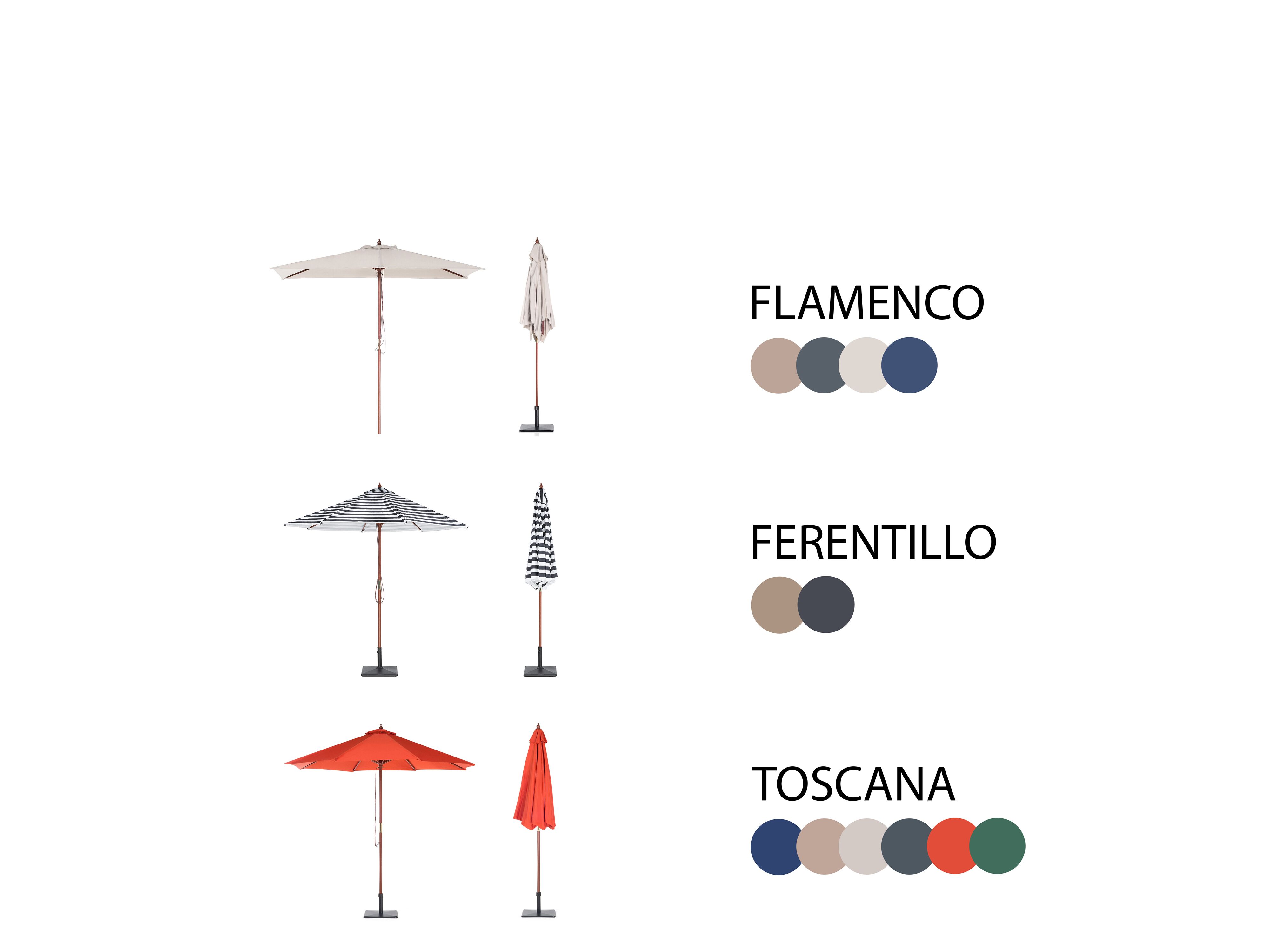 Tuinset 4-zits AGELLO met parasol (12 opties) Acaciahout Bruin
