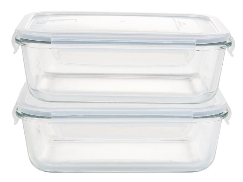 FURBER Vorratsbehälter Glas, 2 Stück, 1.5 L Spülmaschinenfeste und auslaufsichere Frischhaltedosen