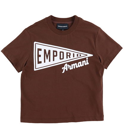 Emporio Armani T-Shirt - Chicorée-Kaffee/Weiß