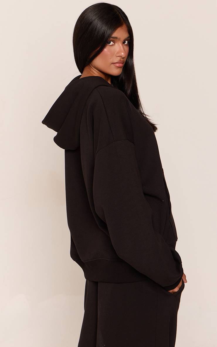 Noir Sweat À Casynthétiqueche Interlock À Double Fermeture Éclair